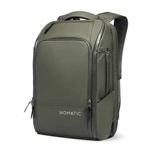 NOMATIC 20L トラベルパック - メンズトラベルバックパック - 30Lまで拡張可能 - 防水デイパック - TSA対応 - 16ノートパソコン, オリーブ, 14L
