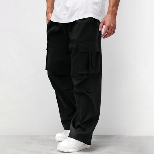 Mens Cargo Pants Relaxed Fit Lightweight Drawstring Tactical Pants Casual Outdoor Hiking Pant with Multiple Pockets2