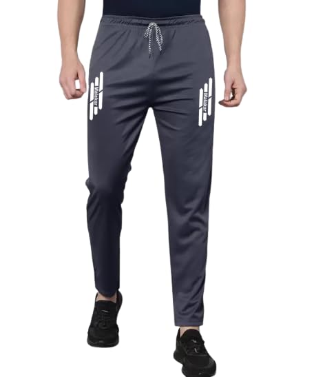 Track Pants for Mens/Joggers for Men/Lower Lycra Blend with 2 Side Zipper Pockets for Gym, Exercise, Morning Walk, Sports 3 Line 01 (Pack of 1)-picture-41