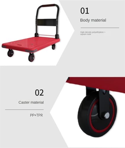 Carretilla plegable de plataforma móvil resistente miniatura 3