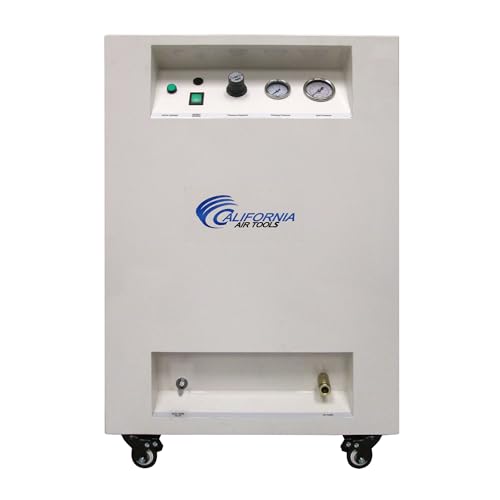 California Air Tools 10020SPCADH 2.0 HP Ultra Quiet and Oil-Free Air Compressor, 10 Gallon Tank, 58 dB Noise Level, in Sound Proof Cabinet, Automatic Drain Valve and 10' Drain Hose