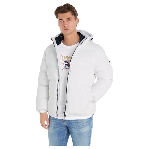 Tommy Jeans Tjm Essential Down Jacket Chaqueta, Blanco (White), M para Hombre