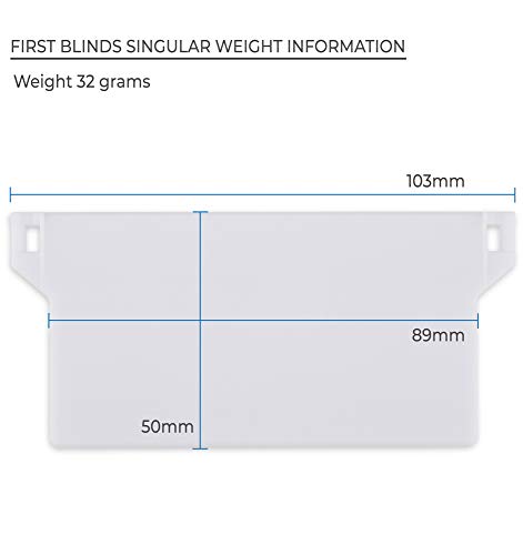 Vertical Blind Weights 89mm (3.5 inches) - Replacement Spares Bottom Weights Slats - White - Pack of (30)