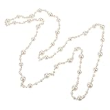 COLLBATH Collar Largo de Perlas Sintéticas Blancas Diseño Apilable y Delicado para Mujer Joyería Nupcial Elegante y Versátil Collar Colgante Adecuado para Bodas y Eventos Formales