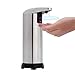 TAPCET Soap Dispenser Automatic Soap Dispenser Touchless Infrared Motion Sensor Soap Dispenser, Stainless Steel Hands Free Soap Dispenser with Waterproof Base for Kitchen and Bathroom, Chrome