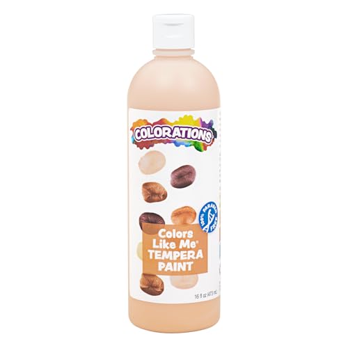 Colorations Washable Multicultural Paint - Color Like Me, 16 fl oz bottle, Peach skin color, Kids, Art Supplies, diverse, skin tones, multi-ethnicity, colors from around the world