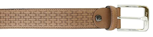 Pierre Cardin Light Brown Weave Textured Classic D-Ring Adjustable Belt Adjustable Mens Belt-402