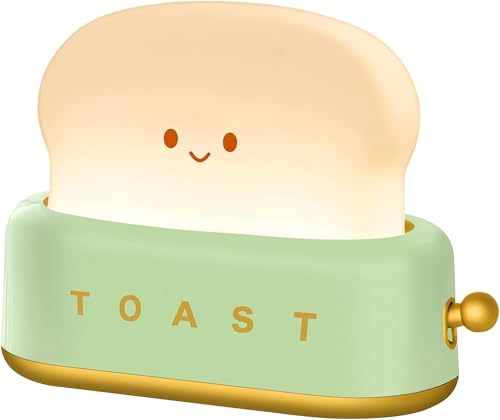 ELEPHANTBOAT® Night Light Toaster Lamp, Dimmable Bread Light, With Timing Function And Usb Charging Led Night Light, Built in 800mAh Battery Rechargable Night Light for Table, Bedroom and Living Room