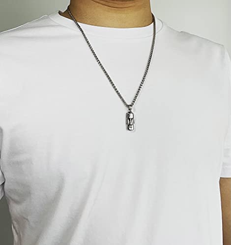 MOO&LEE Easter Island Statue Pendant Necklace for Men Women Small Moai Pendant 24 Inch Stainless Steel Link Chain Unisex4