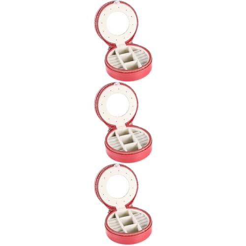 Boîte à bijoux chic en cuir PU lot de 3 étuis de voyage élégants