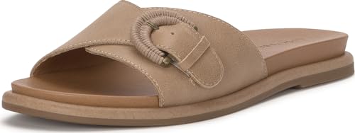 Lucky Brand Womens Suszie Buckle Flat Sandals Cortado 7 Medium