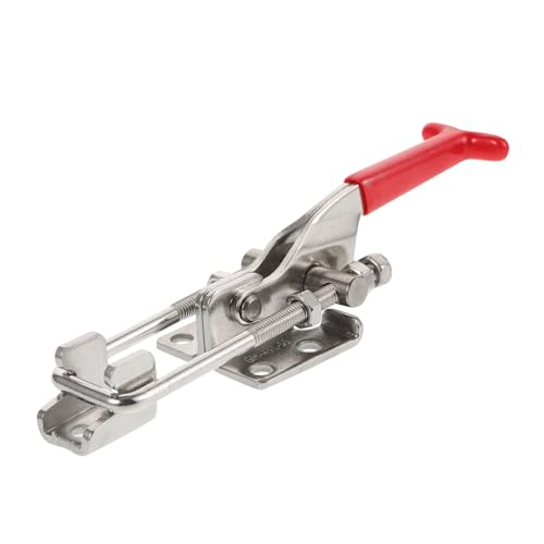 Yardenfun Hardware Box Buckle Adjustable Latch Hardware Heavy Duty Toggle Clamp Latch Hasp Adjustable Toggle Clamp Latches Pull Latch Clamp Small Latch Clamp Door Latch Clamp Metal Silver