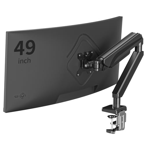 Brazo de monitor ajustable en altura para organizar escritorios con pantallas de 49