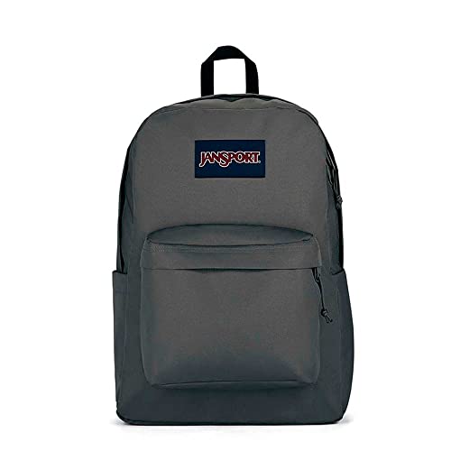 JanSport Mochila SuperBreak – Mochila para escola, viagem ou trabalho com bolso para garrafa de água, cinza grafite