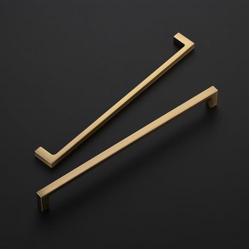 Image of Ravinte Champagne Bronze Kitchen Square Cabinet Handles 10 Inch 20 Pack | Modern Slim Style, Solid Zinc, Square Design, Screws Included, Easy Installation, for Kitchen Drawers & Cupboards