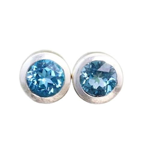 Boucles d'oreilles topaze bleue argent 925 un cadeau d'anniversaire inoubliable pour elle