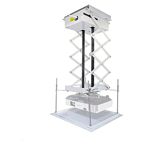 INTBUYING Electric Motorized Projector Mount Projector Lift 39 Inch Projector Mount Ceiling Hidden Lifter 22lbs Max Load with Wireless Remote Control 110V 25W Cover