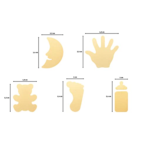 Vaessen Creative Craft Paper Punch, Baby, 5 Pcs, Various Sizes, Circle Cutter for Crafting and Card Making, Bear, Baby Bottle - Image 3