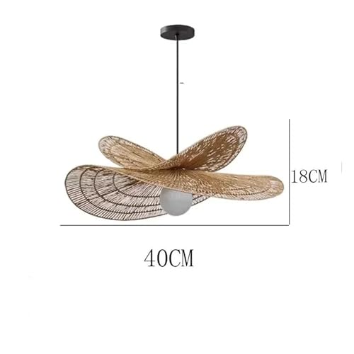 Lustre suspendu en rotin D40cm style modeste pour plafond de salon - 2