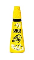 UHU Alleskleber flinke flasche, Glasklarer Alleskleber in der einzigartigen Flasche mit Drehklebekopf, 3 x 35 g – Ansicht 2
