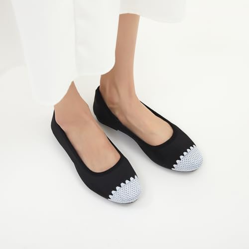 MEFOUND Women's Suede Ballet Flats Slip On Dress Shoes Black Scalloped US9 by MEFOUND - Used condition - Image 8
