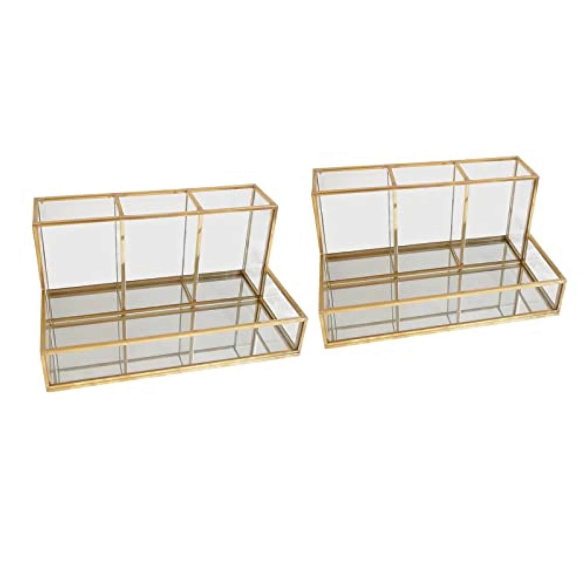 2Pcs Cosmetic Case Jewelry Organizer Holder
