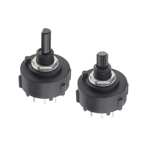 Commutateur rotatif RS26 avec axe complet 15mm à crantage précis pour montage PCB
