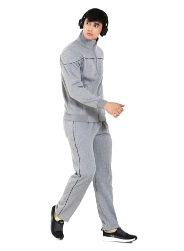 Image of muffy Men's Tracksuit Cotton Blend Regular Fit Zip Closure with 2 Side Zipper Pockets & 1 Back Pocket Perfect for Winter Wear-5001