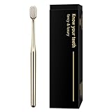 Z-VAPRESS Gold Color Toothbrush Soft Bristles Fancy Toothbrush Home Hospitality Travel Toothbrushes Luxury Gold Color Manual Toothbrushes