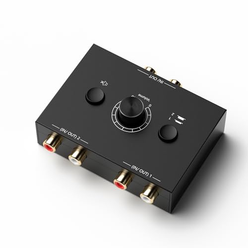 Image of Y.D.F 2-Way Bi-Directional RCA Switch, HiFi AV L /R Sound Channel 1 in 2 Out or 2 in 1 Out, L /R Sound Channel Audio Switcher Splitter RCA Stereo Selector for DVD Stereo Speaker CD Player