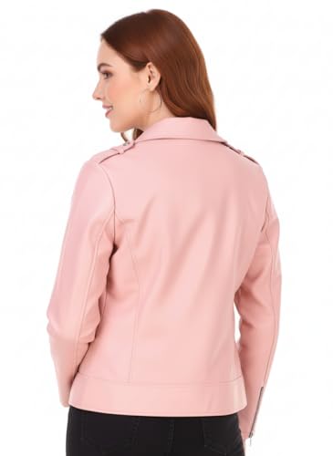 Image of Women Leather Jacket Solid and Riding Biker trending Jacket