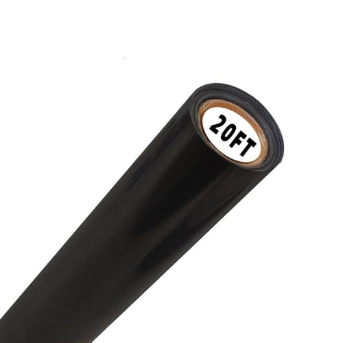 Image of FUNKAKA Heat Transfer Vinyl Reflective Black HTV Roll, 12 inch x 20ft Reflective Iron on Vinyl for All Cutter Machine, Reflective HTV Vinyl for T-Shirts Easy to Cut & Weed for Heat Vinyl DIY Design