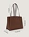 Work Tote Bags for Women 14 Inch - Work Bag Laptop Bag with Zip Compartments - Large PU Leather Office Purse Computer Briefcase - Chocolate Brown