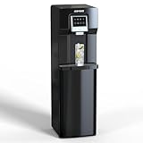 ICEVOKE 2-in-1 Bottom Loading Water Dispenser with Ice Maker for 3 or 5 Gallon Bottle, Built-in Bullet Ice Machine Cold Room Water Cooler, 18lbs/24H, NO HOT Water