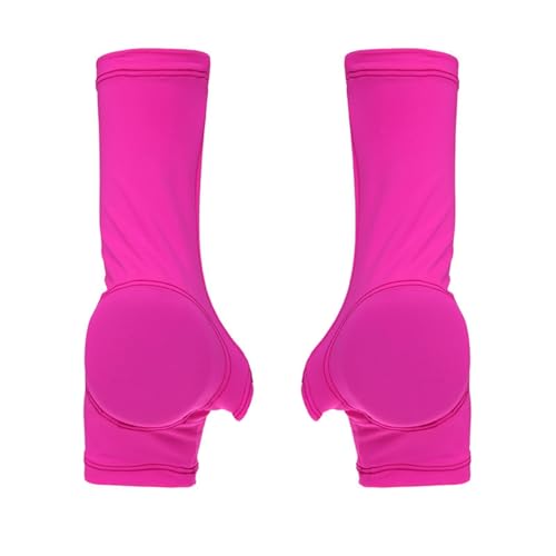 TAIZhiChen Protector Palma Cobertura Lateral Manga Acolchada Antebrazo A Prueba Golpes Manguito Compresión Acolchado para Patinaje sobre Hielo, Rosa Fuerte, S