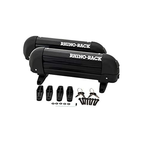 Rhino-Rack 10" Multi-Purpose Carrier for Fishing Rods, Skis, Snowboard, Skateboard, Kayak Paddles, Water Skis, etc. Universal Mounting, Easy to Use, Locking, Lightweight & Heavy Duty for All Vehicles Cover