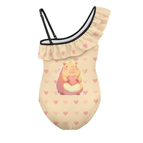 Image of Girls Swimsuit One Piece Ruffle Swimsuit Non-Slip Straps UPF 50+ for Girls Size 3-14 Years