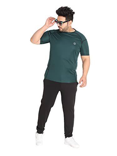 Image of CHKOKKO Men's Polyester Regular Fit Solid Sports T-Shirt