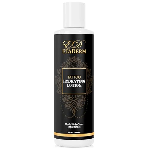 ETADERM Tattoo Lotion - Tattoo Aftercare Lotion with Aloe Vera Glycerin Shea Butter & Coconut Oil - Tattoo Cream Aftercare for Skin Hydration & Moisturizer - Enhances Tattoo Color & Vibrancy 236ml