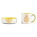 Wild & Woofy Ceramic Coffee Mug & Feed Me First Cat Food Bowl Set
