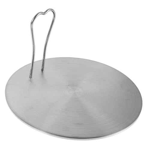 Healifty Adaptador Placa Inducción Acero Inoxidable con Difusor de Calor y Mango Desmontable para Cocinas de Gas y Vitrocerámicas