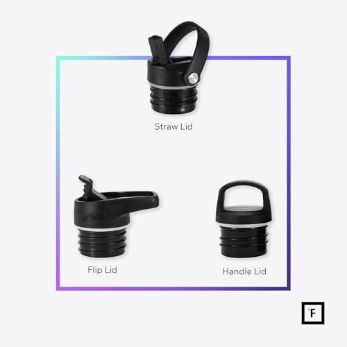 IRON °FLASK Camping & Hiking Hydration Canteens - 3 Lids (Narrow Straw Lid) Leak Proof Vacuum Insulated Stainless Steel - Hot & Cold Double Walled Sports Water Bottle - Twilight Blue, 24 Oz - Image 4