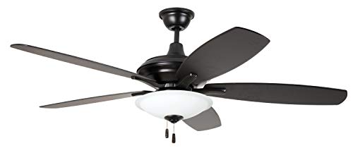 Craftmade Jam52Fb5-Led Jamison Triple Mount 52" Ceiling Fan With Led Light Kit, 5 Reversible Blades, Matte Black #TOP26