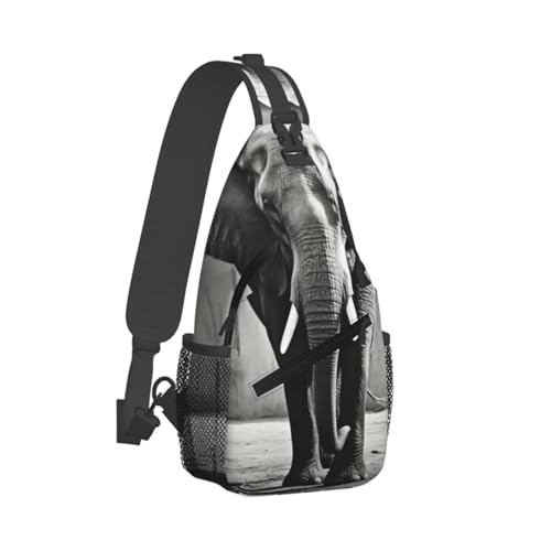Bolso cruzado de pecho para hombre negro y blanco miniatura 2