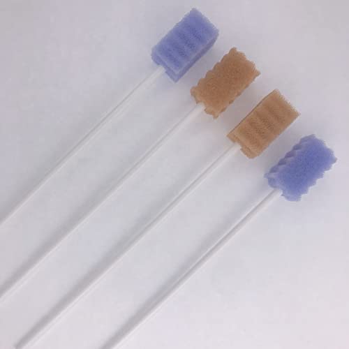 Oral Swabs Disposable 120 Pcs Sponge Mouth Swabsticks Violet Purple Orange