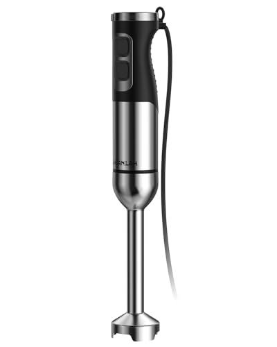Powerful Immersion Blender 1000W, 2025 Hand Blender with 25 Speed Copper Brushless Motor and Heavy Duty, 4 in 1 Hand Mixer with Chopper, Whisk, Beaker and