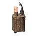 Vintiquewise Accent Decorative Natural Wooden Stump Stool with Wheels for Indoor and Outdoor