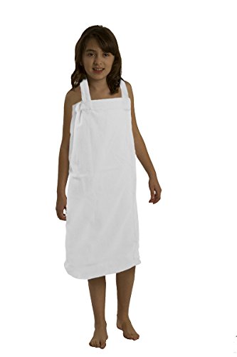 BY LORA Terry Feeling Girls Shower Wraps, Small, White