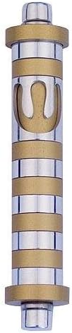 Agayof Stripes Metallic Mezuzah in Small Size 2 x 10cm - Teal