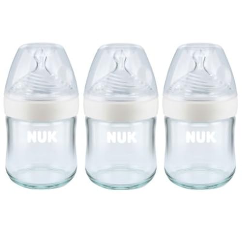 NUK Simply Natural Glass Baby Bottles, 4 oz...
